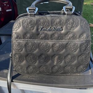 Lux de Ville Embossed Black Satchel